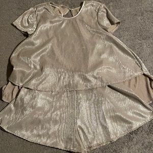 An AKIRA Gold Metallic Romper Size Medium